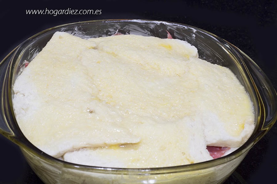 Sandwichón antes de entrar en el horno