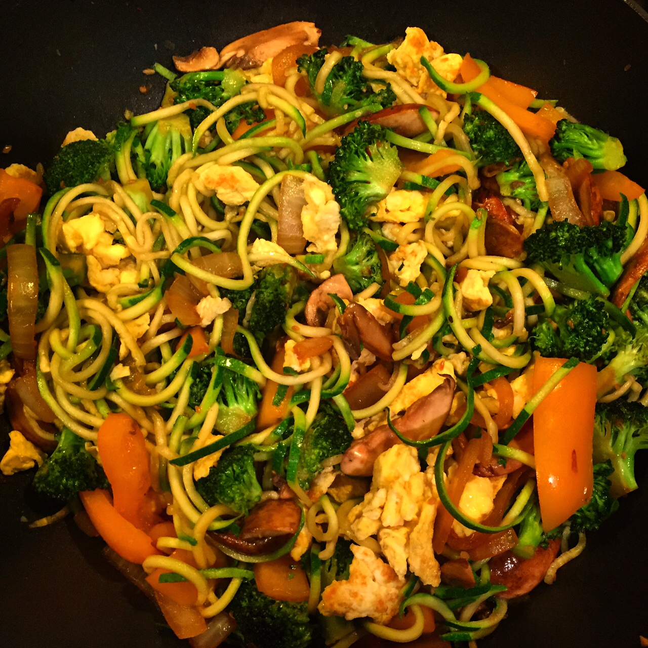 Tasty and (Mostly) Healthy Recipes "Fried" Zoodles and Veggies
