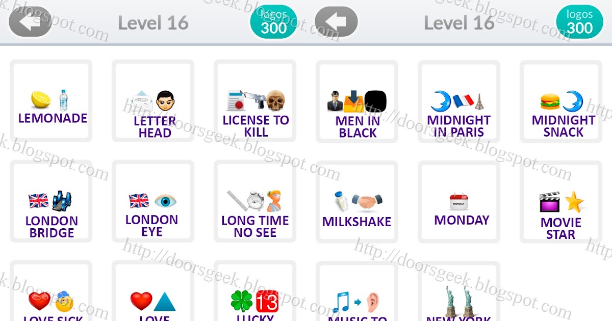 Logo Emoji [Level 16] Answers by "bubble quiz games" ~ Doors Geek