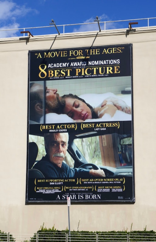 A Star Is Born Oscar nominee billboard WB Studios A Star is Born Oscar nominee billboard