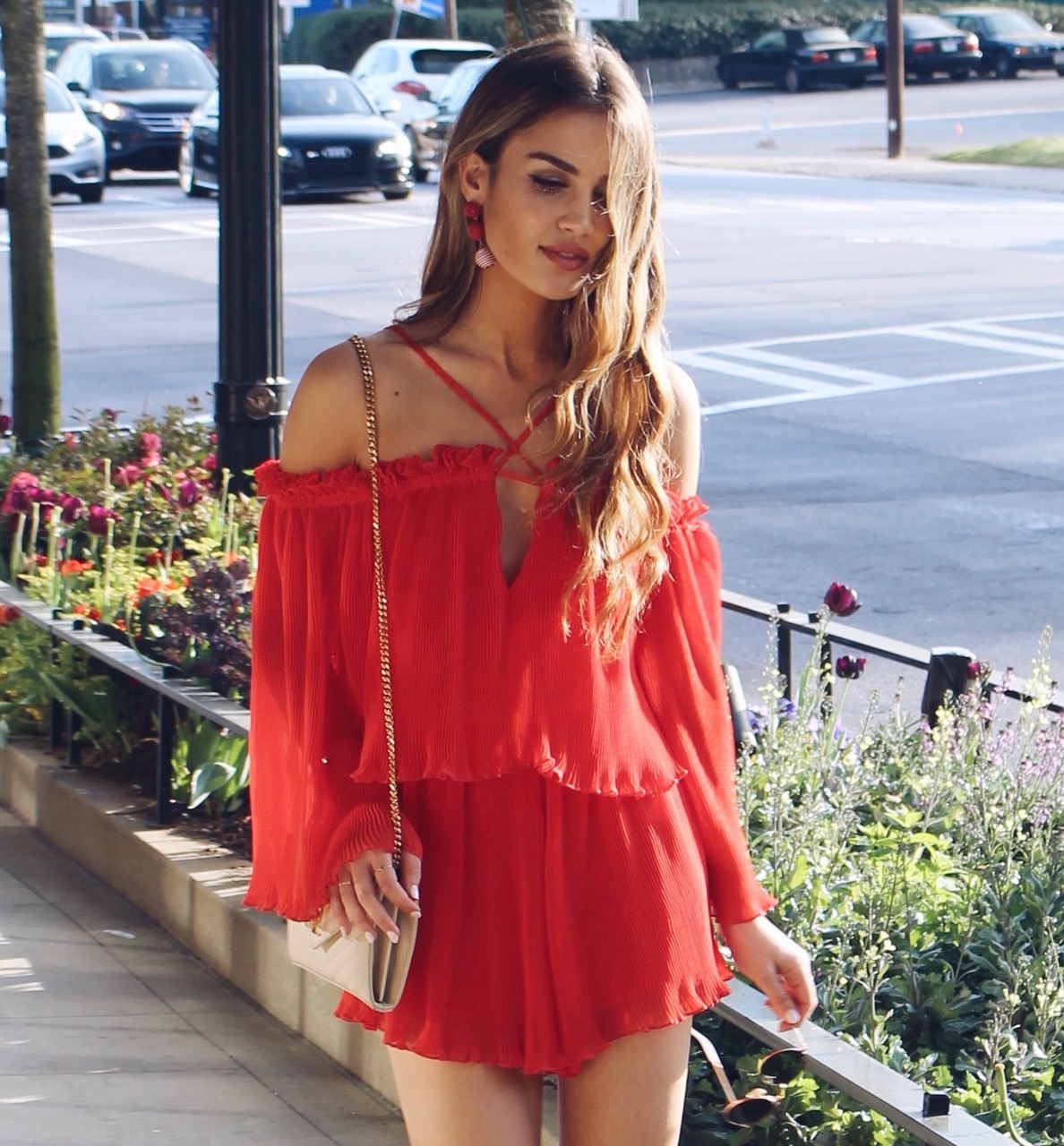 Evanne Lucas: Red Romper ChaCha