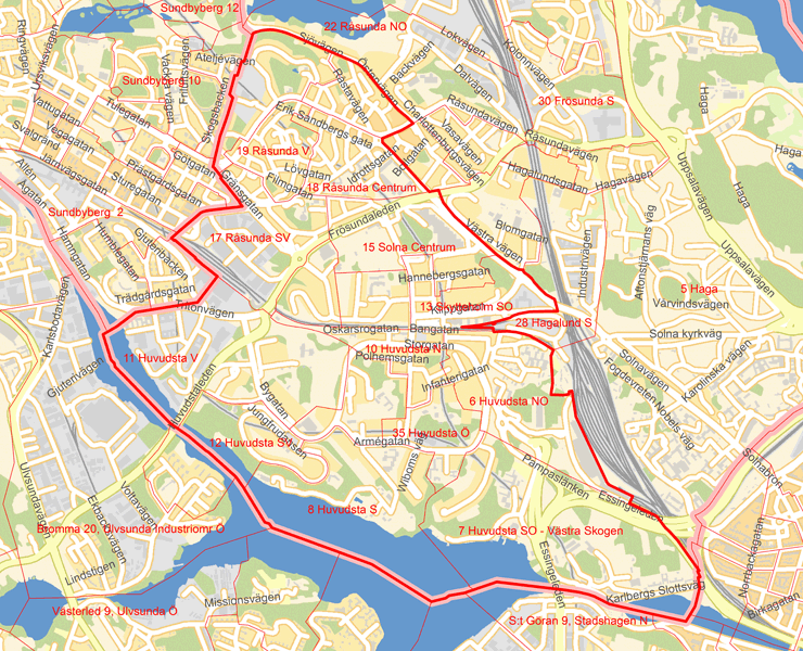 Karta över Solna Kommun bild | Karta över Sverige, Geografisk, Fysisk
