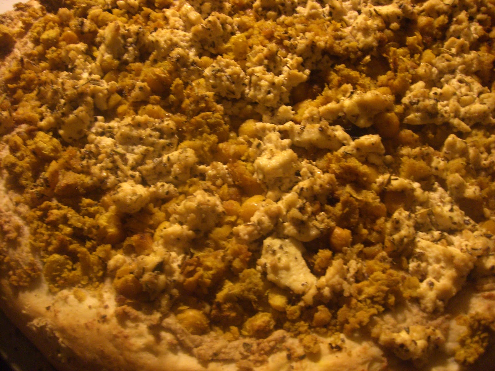 AfroVeganChick Tofu Feta & Scrambled Falafel Pizza