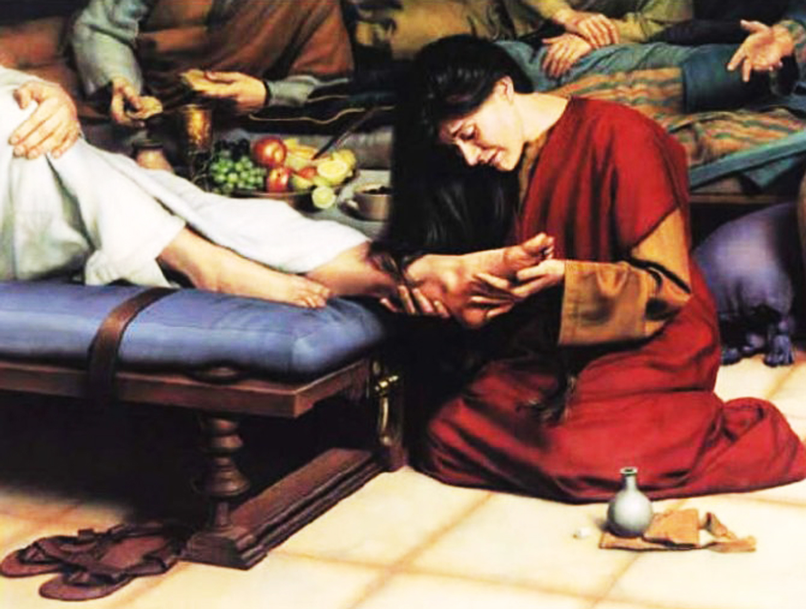 Resultado de imagen para maria de betania le unge los pies a jesús