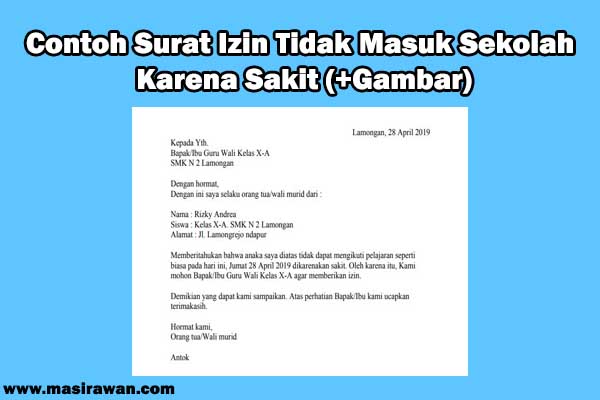 Surat Izin Karena Sakit Parah contoh surat izin tidak masuk sekolah karena sakit yang Surat Izin Karena Sakit Parah contoh surat izin tidak masuk sekolah karena sakit yang