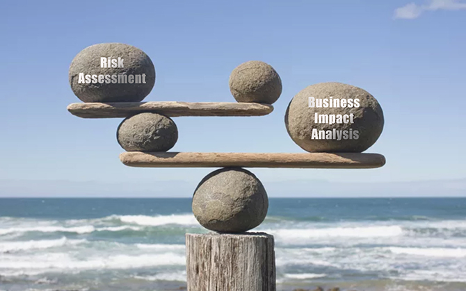 keeping balance between risk assessment and business impact analysis - Analecta Cyber Graphic