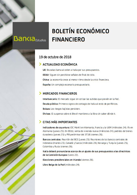 BOLETIN ECONOMICO FINANCIERO BANKIA 19/10/2018