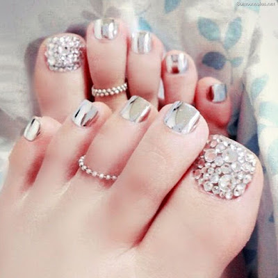 Uñas de novia para los pies Uñas de novia para los pies
