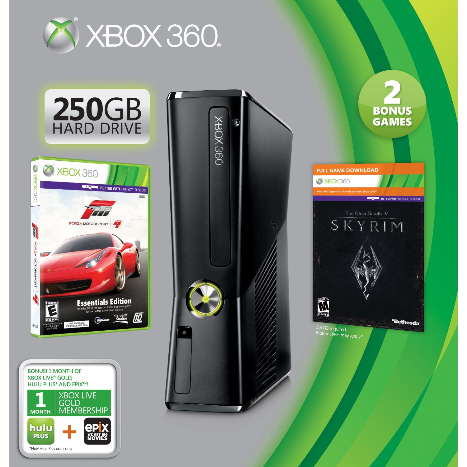 Hot Deal Xbox 360 250GB Holiday Value Bundle TNGEEK