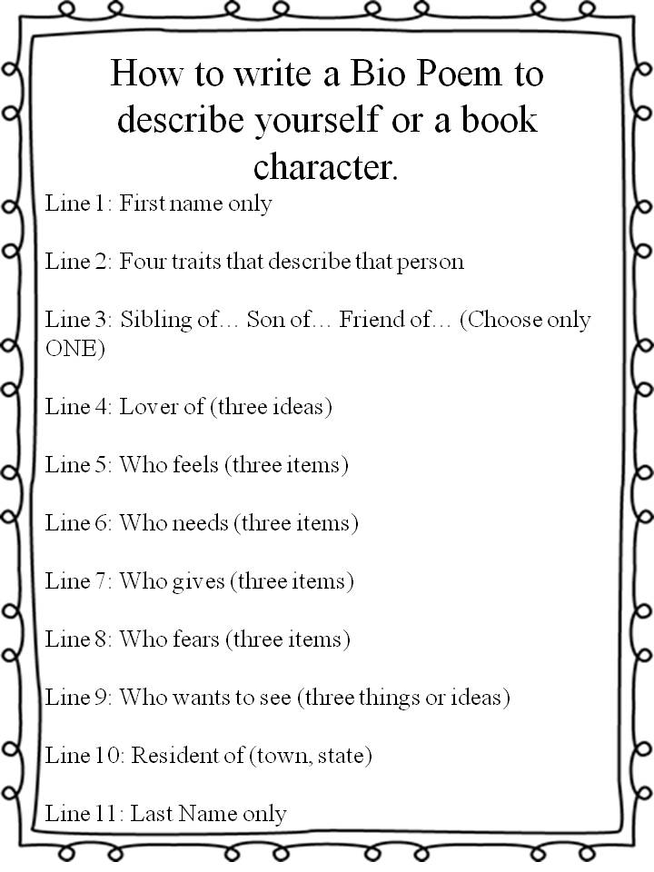 Oceans Of Teaching Ideas Bio Poem Must Have Freebie Till August 