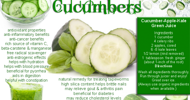 what are the health benefits of cucumbers