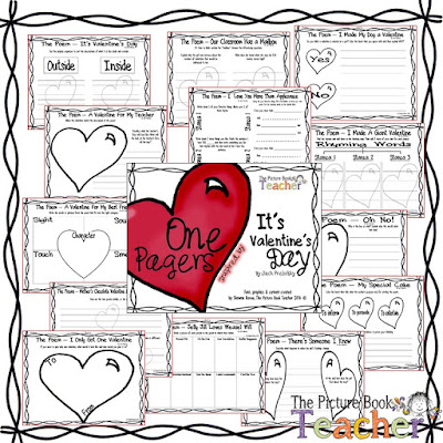 Preview for the One Pager (one page per poem) activities included in a Holdiay Bundle from The Picture Book Teacher.