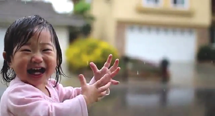 A Little Girl Experiences Rain For The Very First Time A Little Girl Experiences Rain For The Very First Time