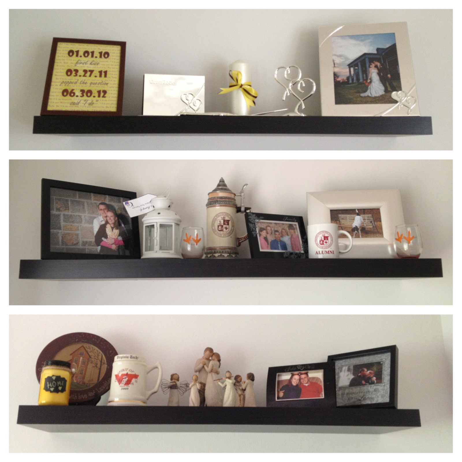 Collage Wall With Floating Shelves (17 Image) Wall Shelves