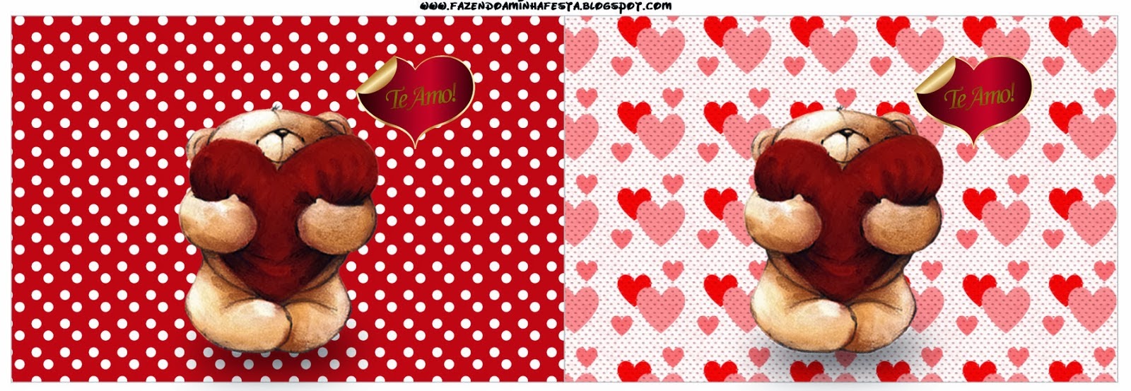 Osito con corazón: Imprimibles y Tarjetería para Imprimir Gratis. Banderitas o toppers para cupcakes o para poner en la comida.
