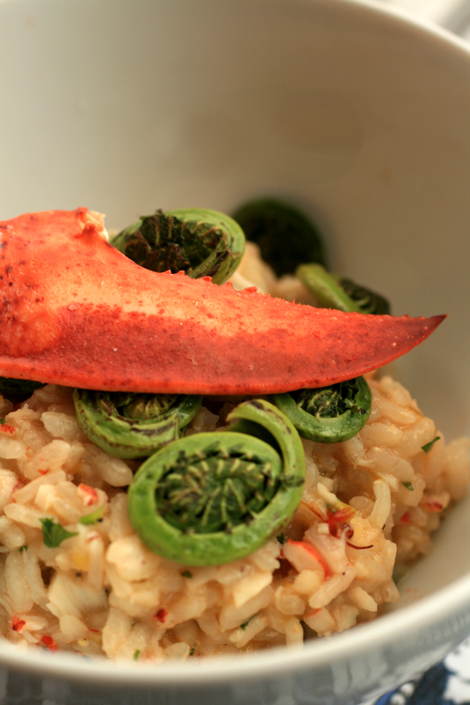Carotte & Lychee Recette risotto au homard et aux têtes de violon