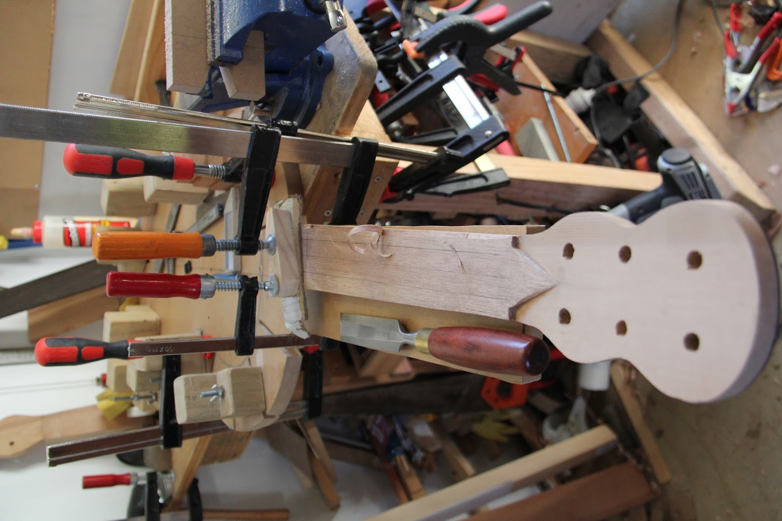 Lacote Guitar first build V Joint, Headstock, Neck & Dovetail to