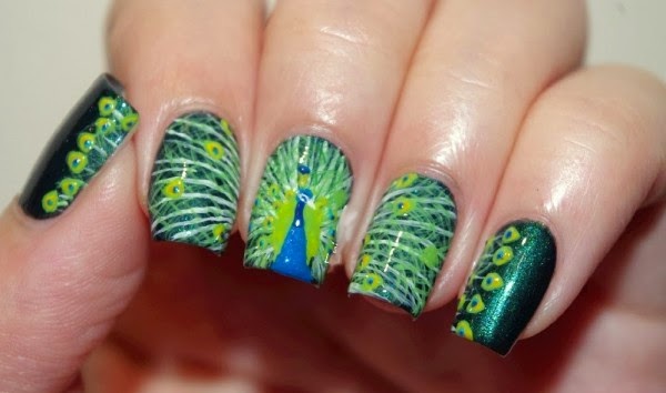 All About Our Passion: 10 Out-Standing Peacock Nail Art Design