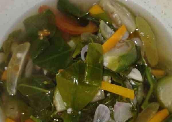 Sayur asem daun melinjo, belimbing wuluh