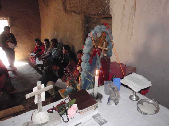 Gottesdienst im Hochland von Bolivien