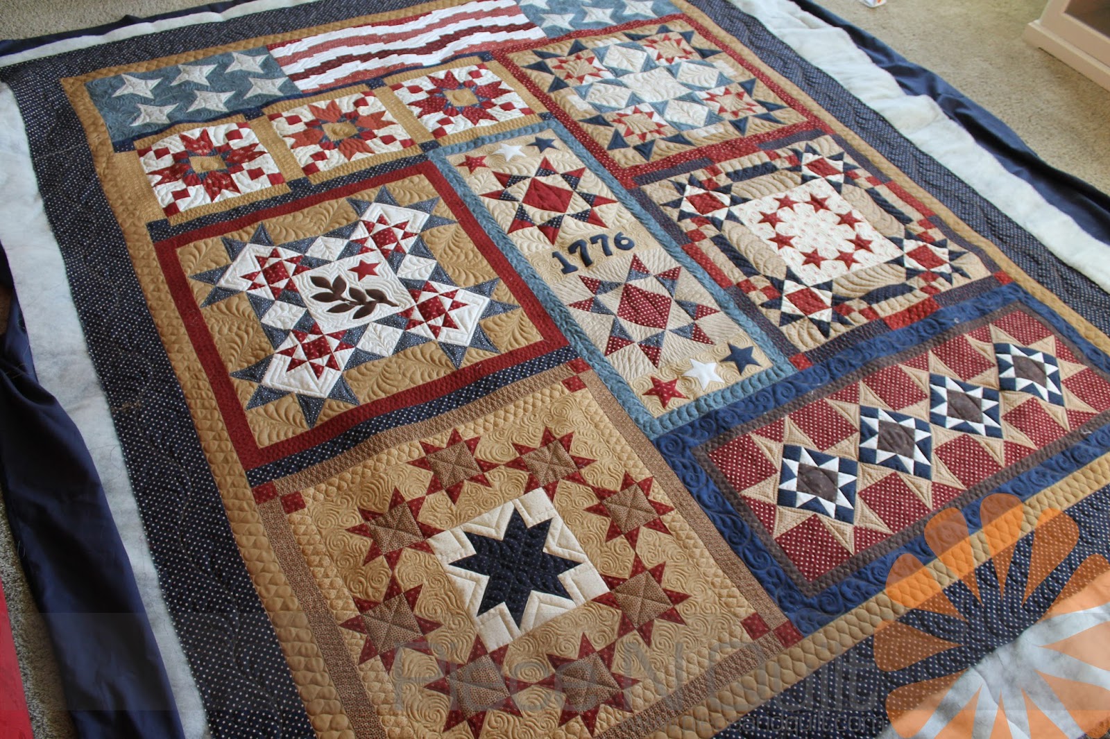 Piece N Quilt Americana Quilt Custom Machine Quilting by Natalia Bonner