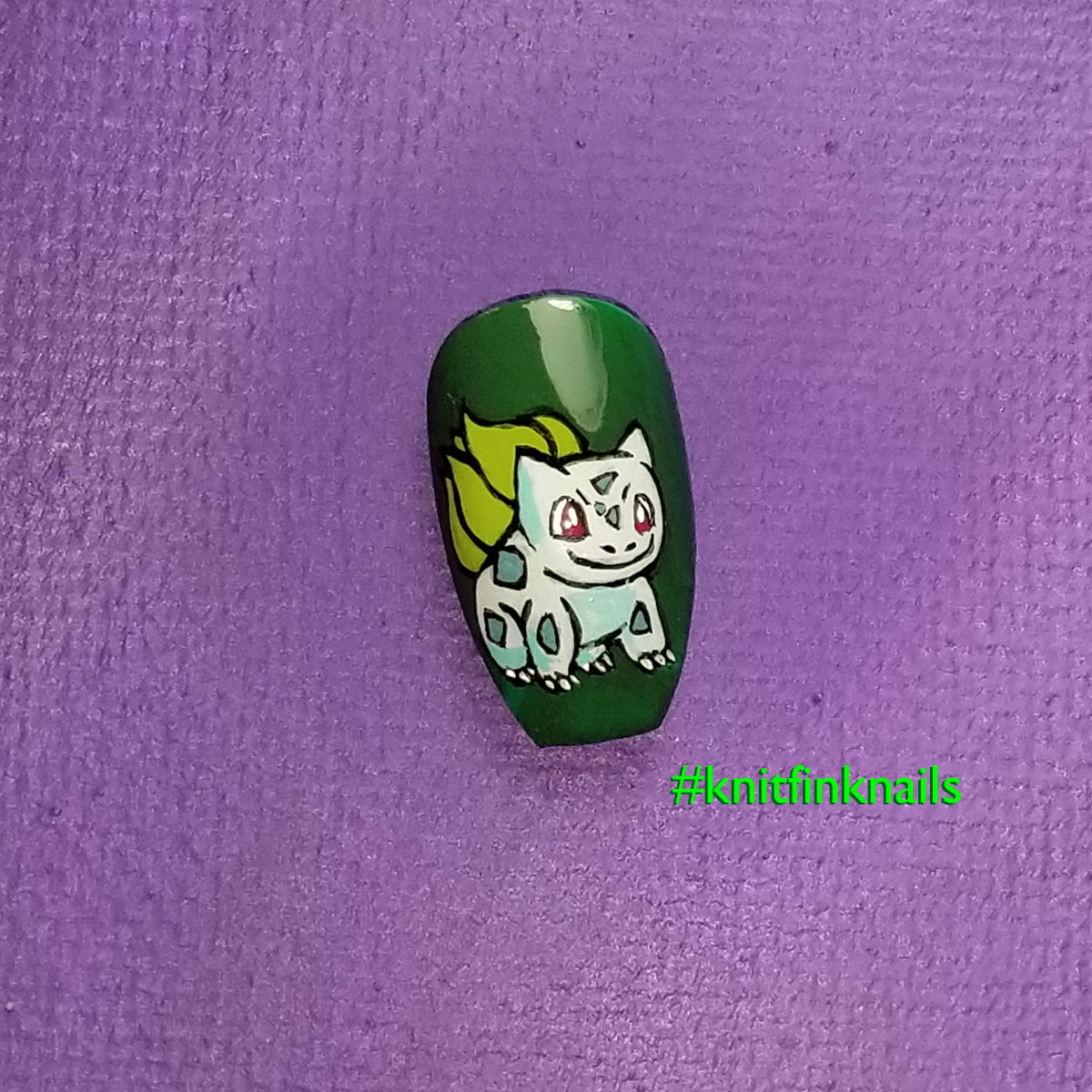 Knitfink crafts everything... Pokedex Nails 001 003 Bulbasaur