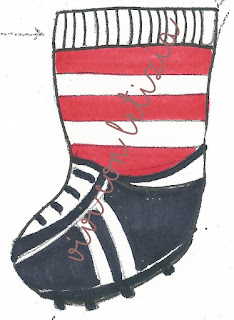 Calze della befana fai da te personalizzate Cartamodello Calze della befana calciatore - footballer christmas stocking