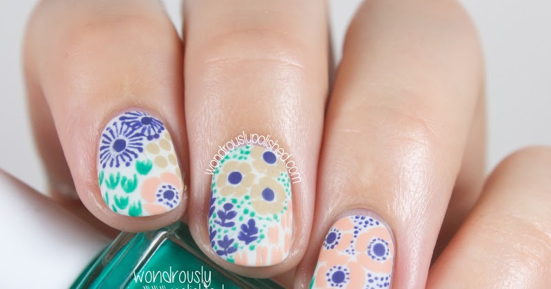 Wondrously Polished: Guest Post for Lucy's Stash - Vintage Floral Nail Art