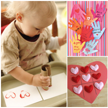Toddlers enjoy making easy and colorful Valentine crafts 