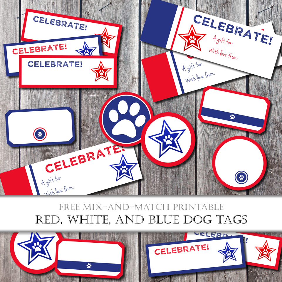 Dalmatian diy free printable red white blue dog treat tags and labels