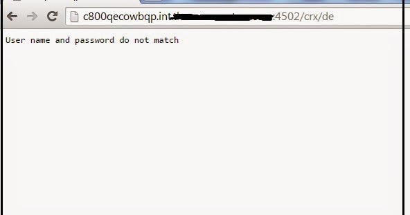 User name and password do not match error while accessing CRXDE - AEM ...