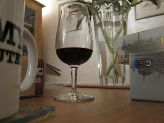 A photo with wine and coffee but no Munchies!