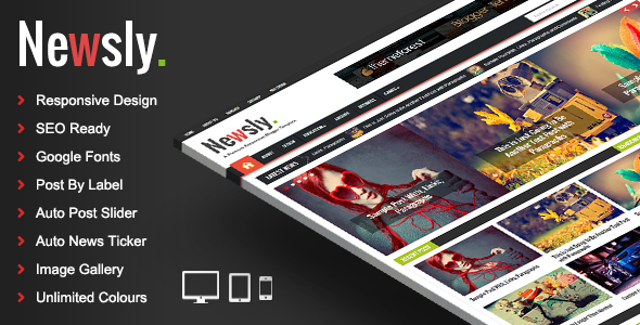 Download Newsly – Responsive Multipurpose Blogger Template Free