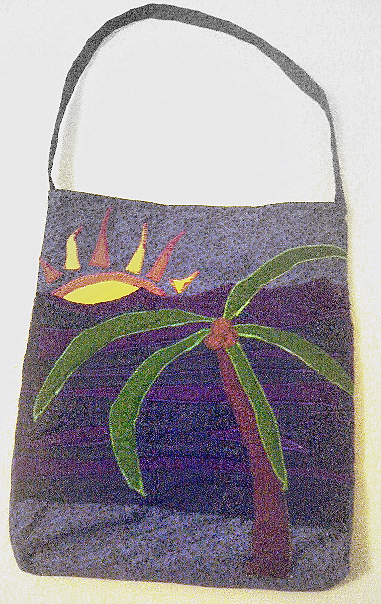 Amber Elyse Handmade Palm Tree Applique Bag