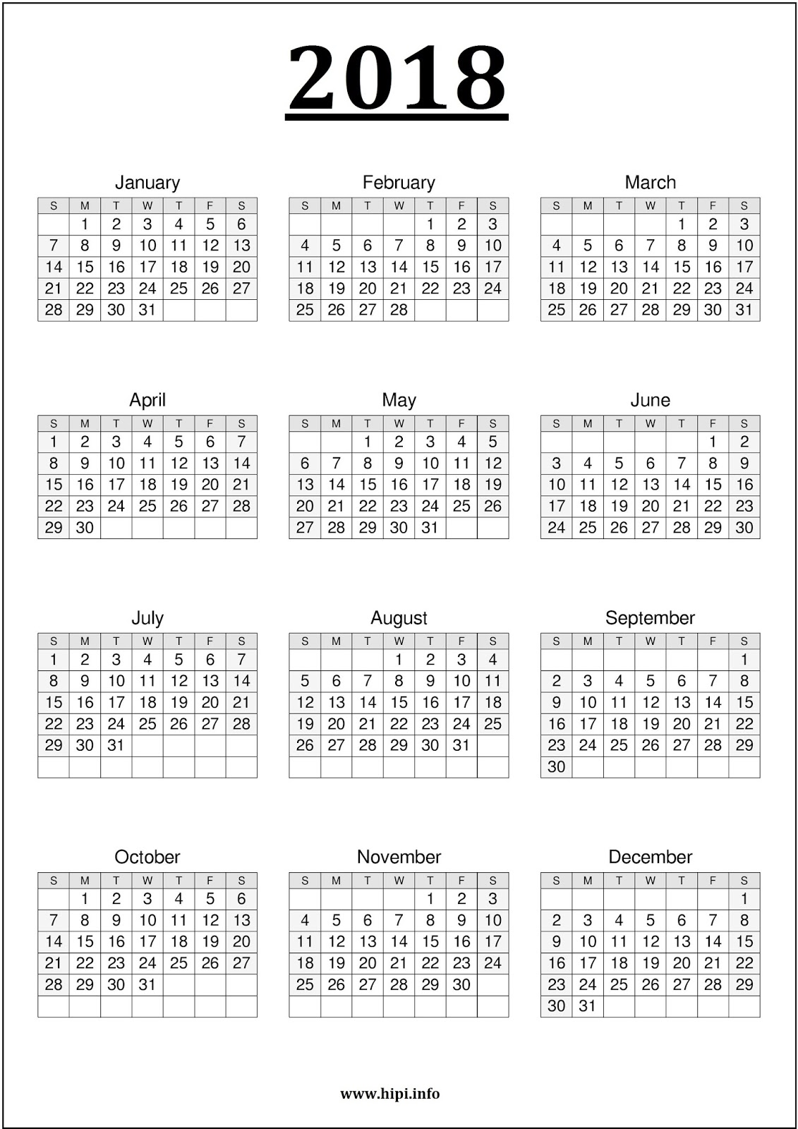 printable 2018 calendar on one page narco penantly co