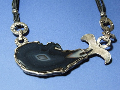 A banded agate necklace