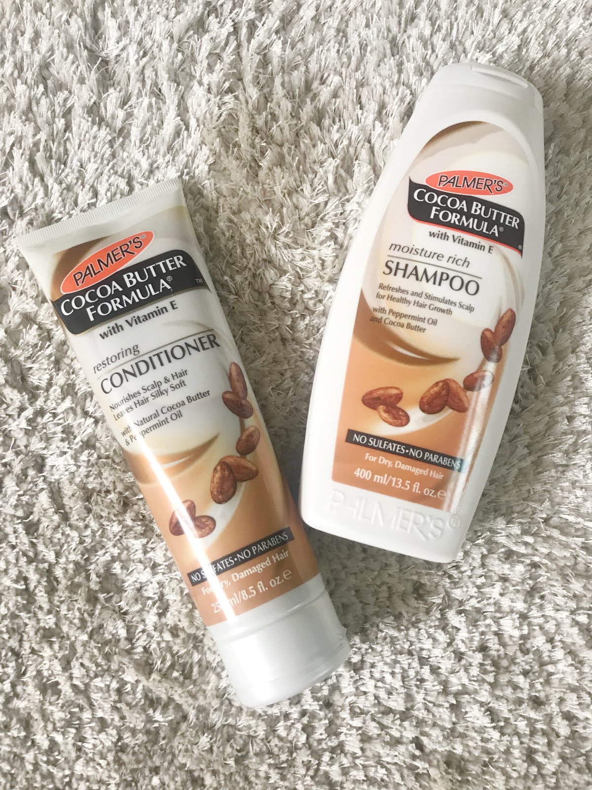 Palmers Cocoa Butter Shampoo and Conditioner review JanayAndre..