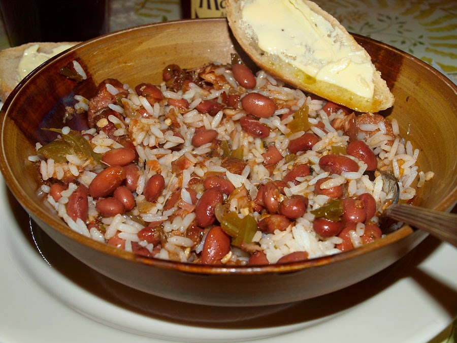 Pellet Smoker Cooking Red Beans and Rice W/Pickled Pork