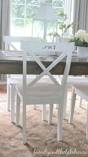 Family and the Lake House - Stenciled Number Chairs