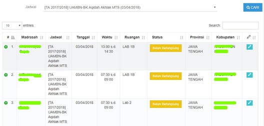 Cara Membuat Penjadwalan Madrasah di Web UAMBN-BK