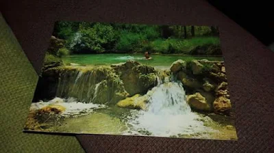 Postal, Beceite, Beseit, José Guerrero, nadando, bañándose
