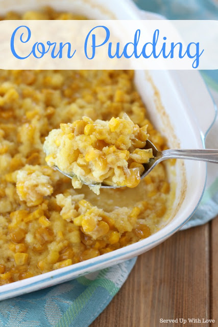 Corn Pudding a sweet corn casserole side dish recipe that is a holiday staple dish.