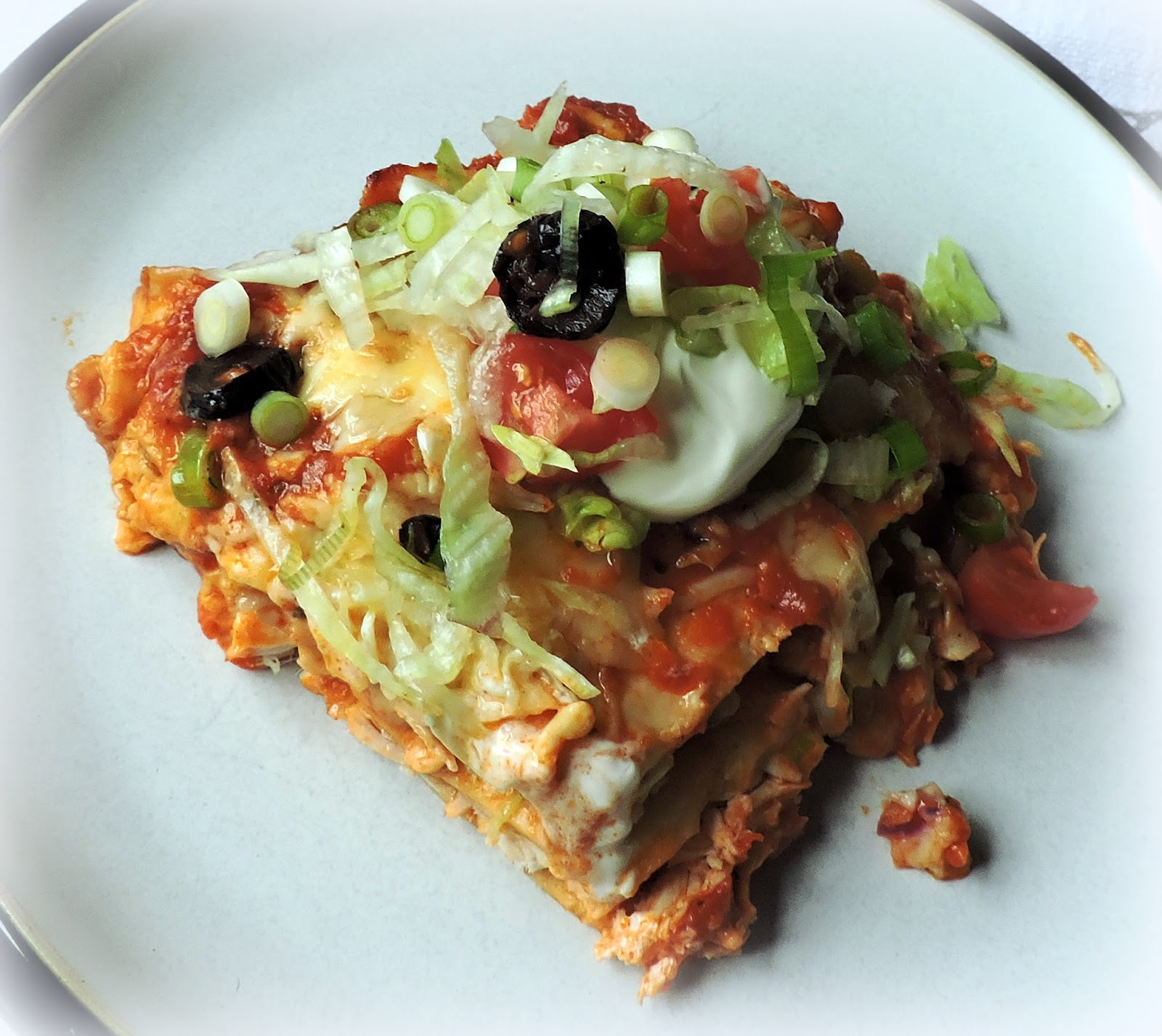 Cheesy Chicken Enchilada Casserole