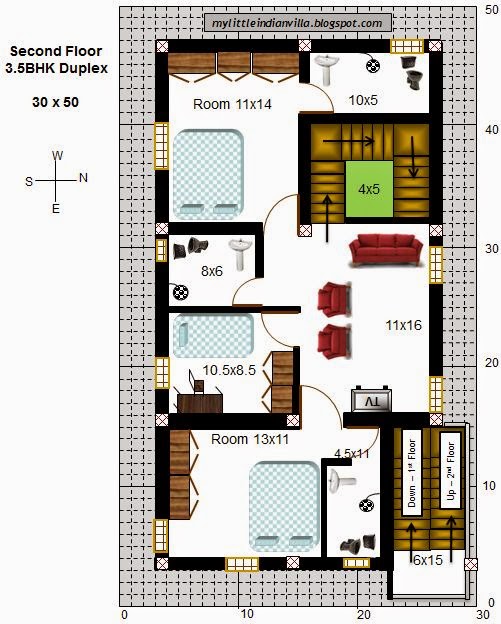 My Little Indian Villa 43R36 3.5BHK Duplex in 30x50