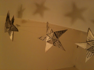 Five Point Origami Star Garland