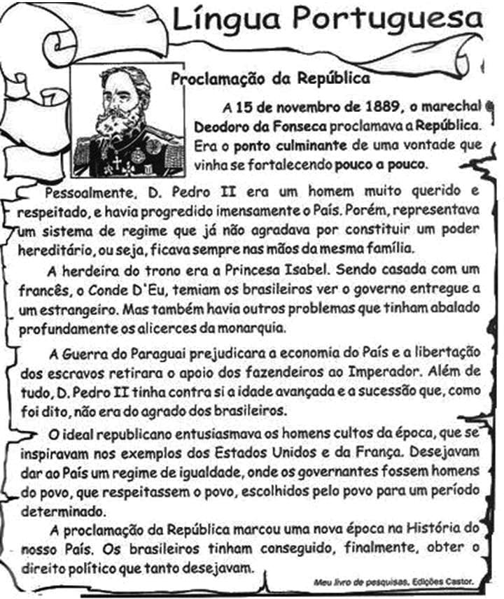 AMAR E EDUCAR PROCLAMAÇÃO DA REPÚBLICA AMAR E EDUCAR PROCLAMAÇÃO DA REPÚBLICA