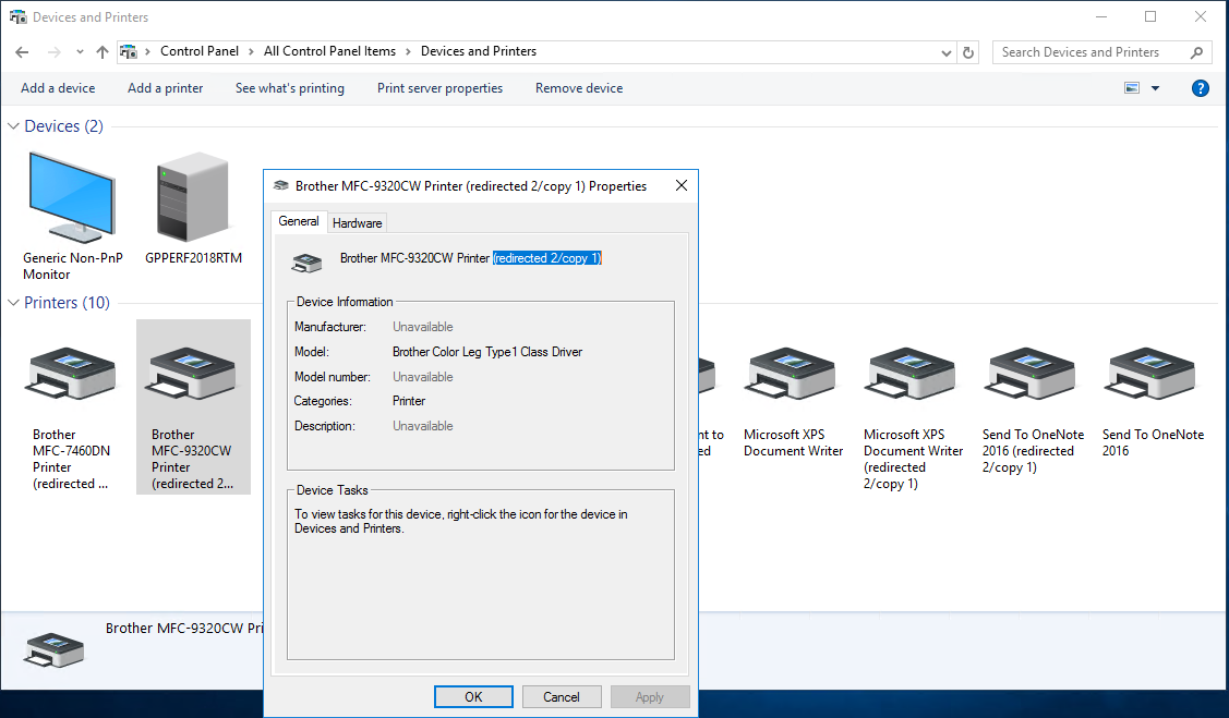 MSDYNGP: Named and Redirected Printers in