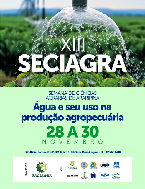 XIII edição da Semana de Ciências Agrárias da Faciagra debate a água e seu uso na produção agropecuária piauí em alerta