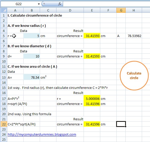calculate pi in excel calculate pi in excel