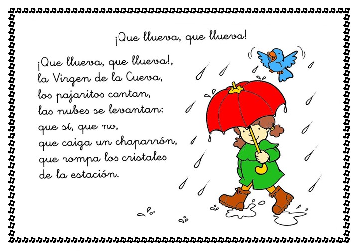 Que Llueva Que Llueva La Virgen De La Cueva Letra CANTORES INFANTILES: QUE LLUEVA, QUE LLUEVA
